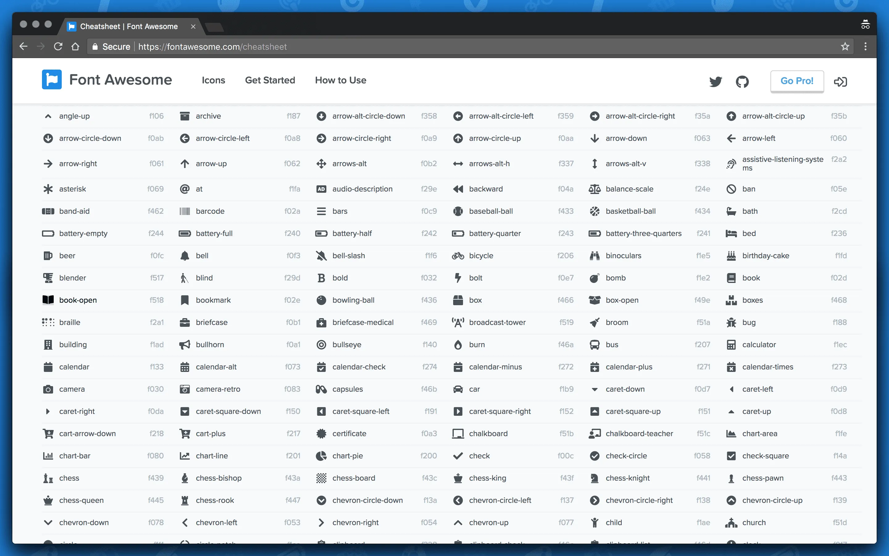 Copy any icon on our cheatsheet manually