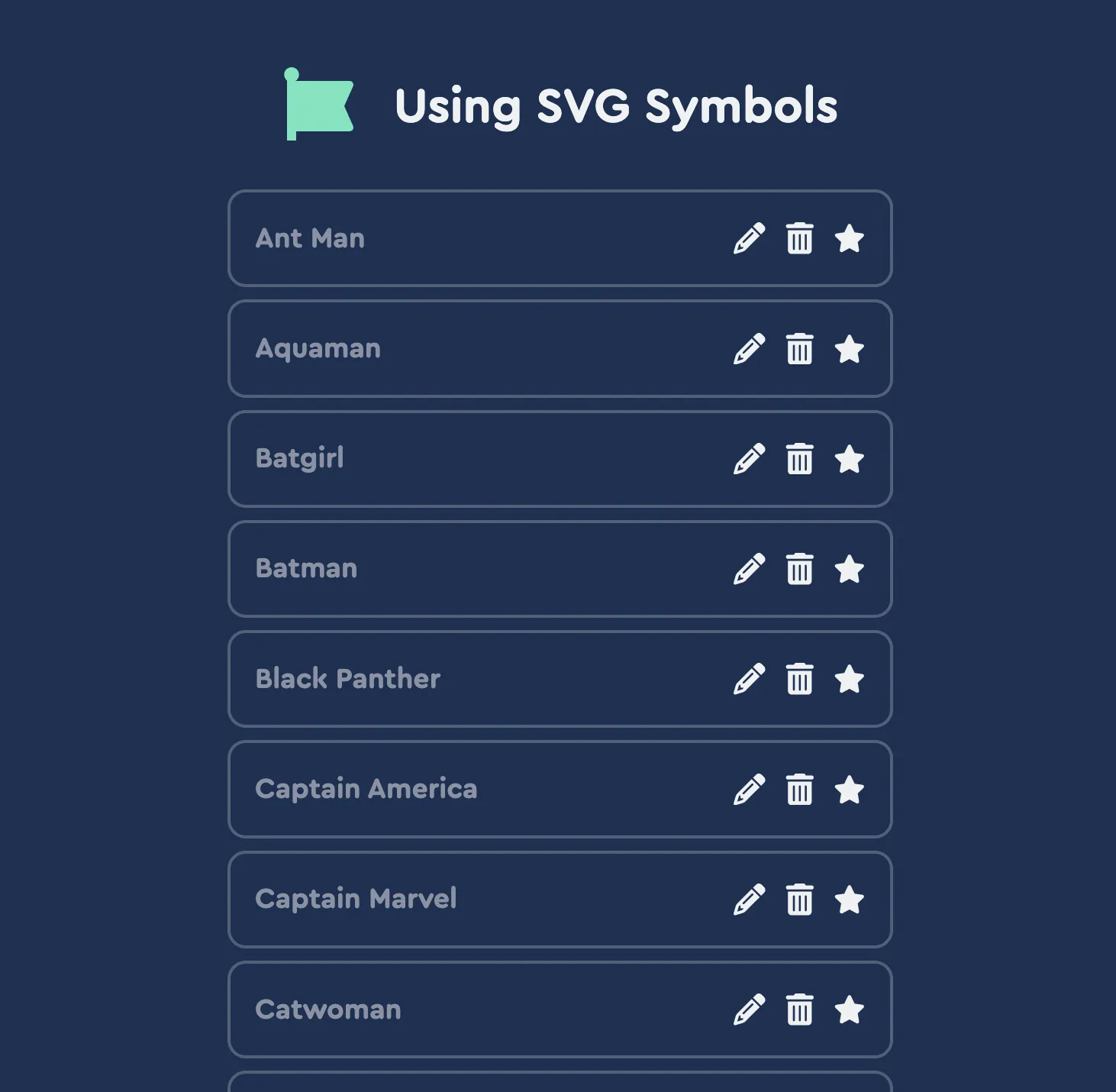 An example page that shows a good case for using SVG Symbols
