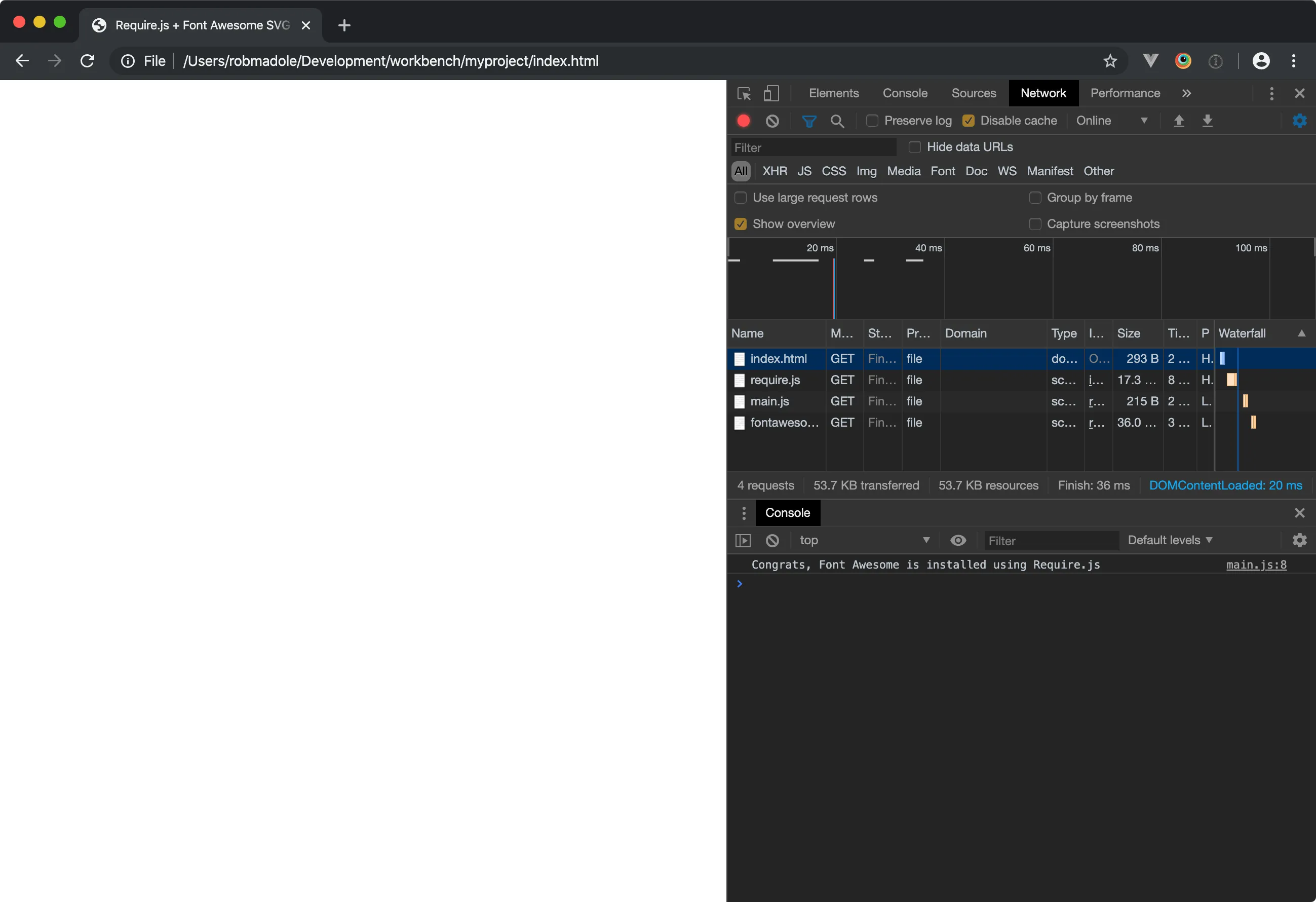 A Screenshot of the browser console