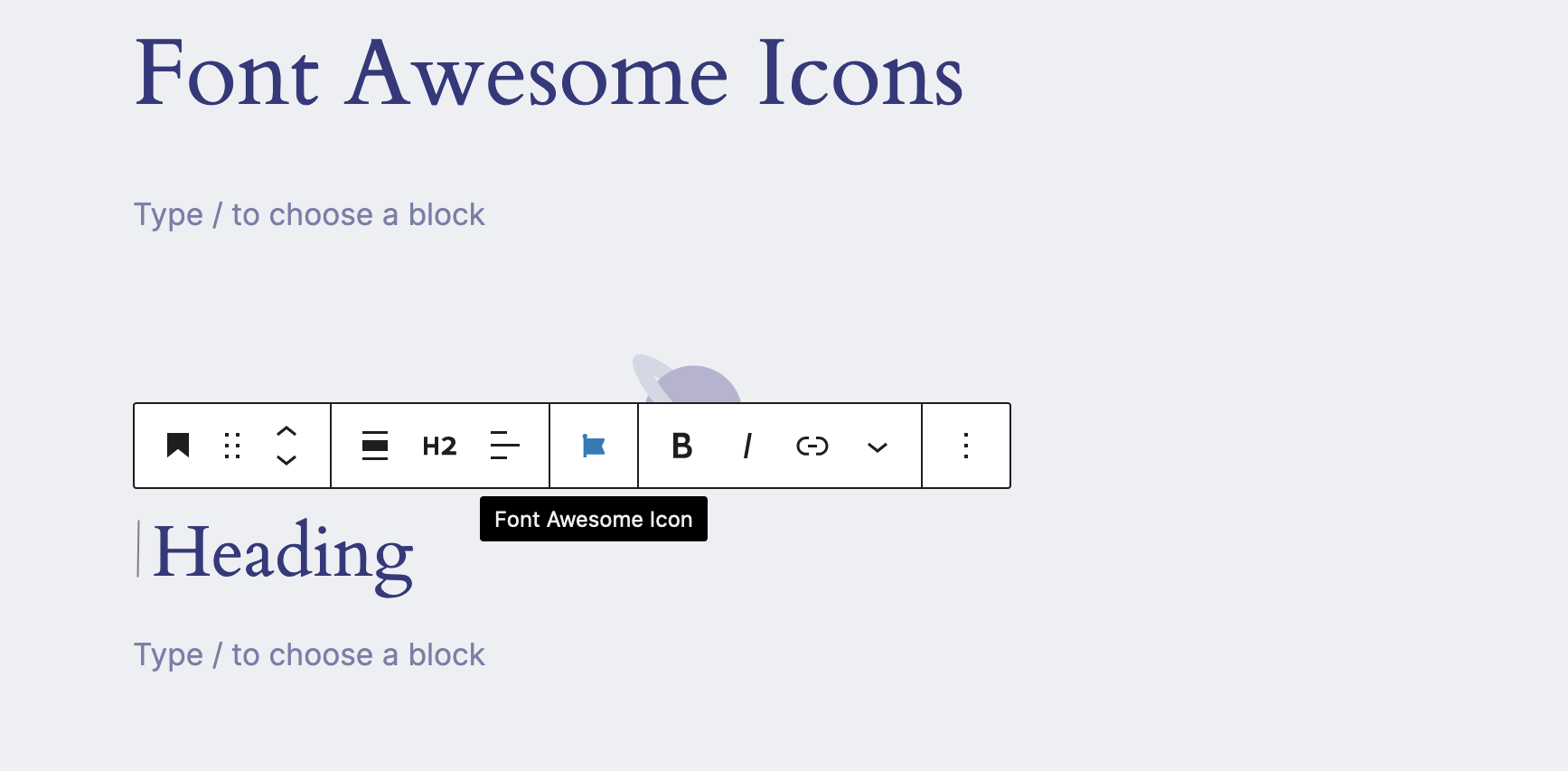 Select the Font Awesome menu items